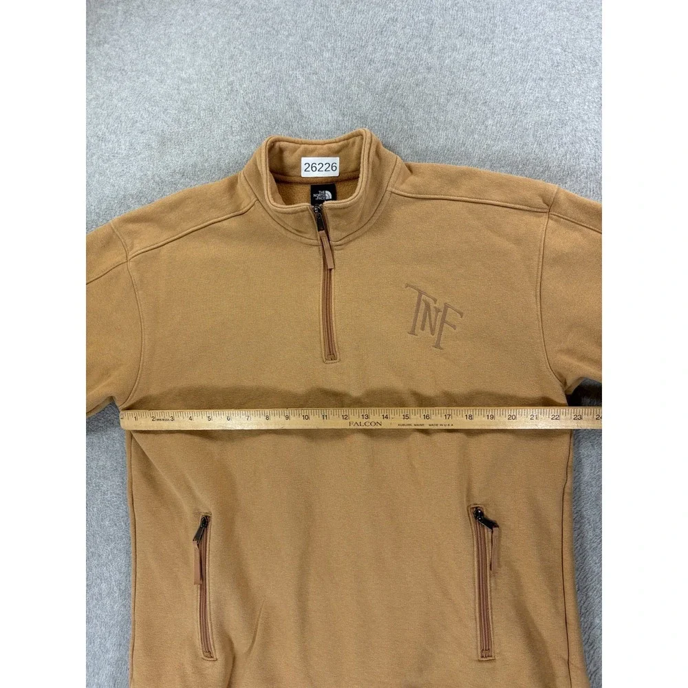 The North Face Stitched‎ Logo 1/2 Zip Pullover Sweatshirt (Men's Large) Brown